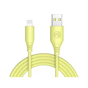 Cablu silicon Tellur USB to Lightning, 3A, 1m, galben