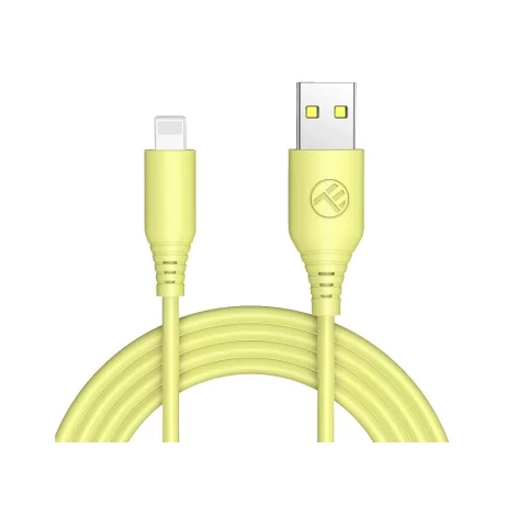 Cablu silicon Tellur USB to Lightning, 3A, 1m, galben