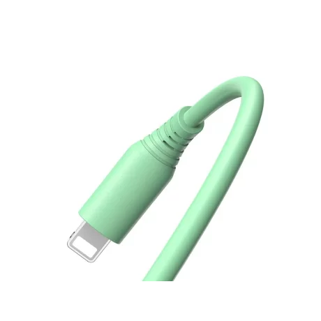 Cablu silicon Tellur USB to Lightning, 3A, 1m, verde