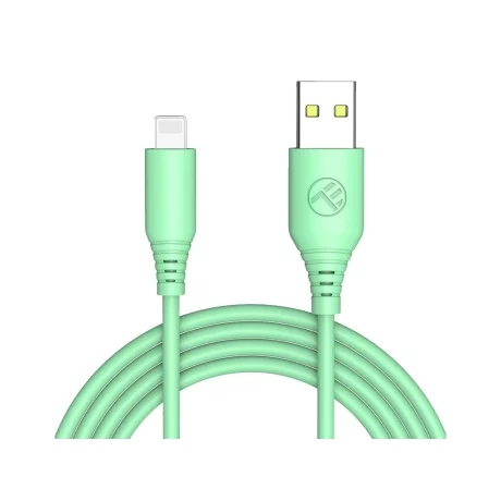 Cablu silicon Tellur USB to Lightning, 3A, 1m, verde