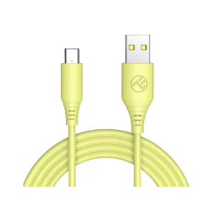Cablu silicon Tellur USB to Type-C, 3A, 1m, galben