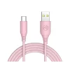 Cablu silicon Tellur USB to Type-C, 3A, 1m, roz