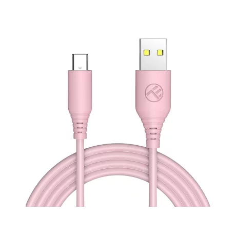 Cablu silicon Tellur USB to Type-C, 3A, 1m, roz