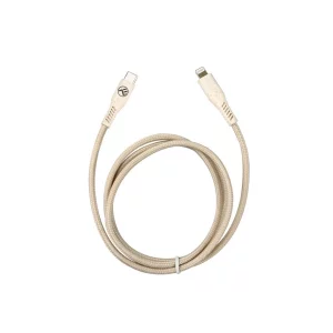 Cablu Tellur Green Type-C to Lightning, 2.4A, PD20W, 1m, nailon, crem