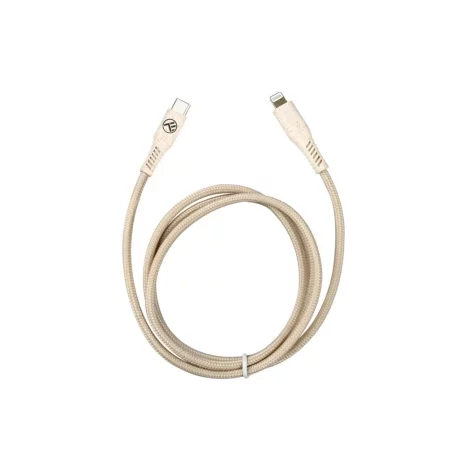 Cablu Tellur Green Type-C to Lightning, 2.4A, PD20W, 1m, nailon, crem