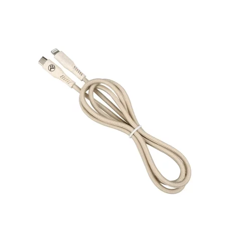 Cablu Tellur Green Type-C to Lightning, 2.4A, PD20W, 1m, nailon, crem