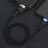 Cablu Tellur Lightning cu LED, 3A nailon, 1.2m, negru