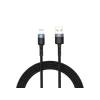 Cablu Tellur Lightning cu LED, 3A nailon, 1.2m, negru