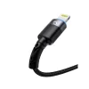 Cablu Tellur Lightning cu LED, 3A nailon, 1.2m, negru