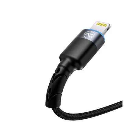 Cablu Tellur Lightning cu LED, 3A nailon, 1.2m, negru