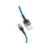 Cablu Tellur Type-C cu LED, 3A, nailon, 1.2m, albastru