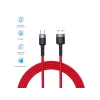 Cablu Tellur Type-C cu LED, 3A, nailon, 1.2m, roșu