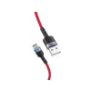 Cablu Tellur Type-C cu LED, 3A, nailon, 1.2m, roșu