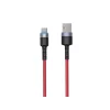 Cablu Tellur Type-C cu LED, 3A, nailon, 1.2m, roșu