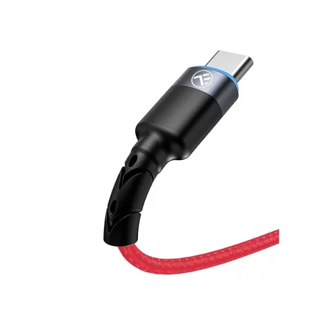 Cablu Tellur Type-C cu LED, 3A, nailon, 1.2m, roșu