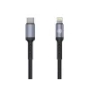 Cablu Tellur Type-C to Lightning, 2A, PD18W, 1m, nailon, negru