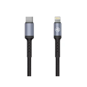 Cablu Tellur Type-C to Lightning, 2A, PD18W, 1m, nailon, negru