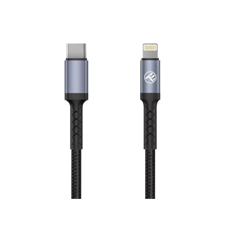 Cablu Tellur Type-C to Lightning, 2A, PD18W, 1m, nailon, negru