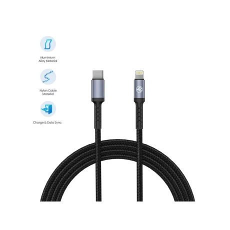 Cablu Tellur Type-C to Lightning, 2A, PD18W, 1m, nailon, negru