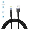 Cablu Tellur USB to Lightning cu LED, 2A, nailon, 2m, nailon, negru