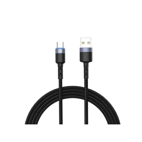 Cablu Tellur USB to Type-C cu LED, 2A, nailon, 2m, nailon, negru