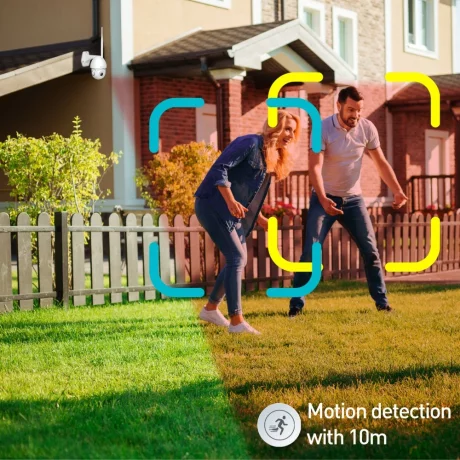 Cameră exterior WiFi Tellur Smart, 3MP, UltraHD, Autotracking, PTZ, Alb