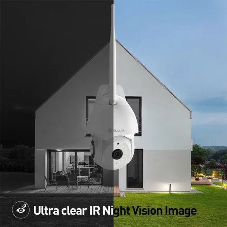 Cameră exterior WiFi Tellur Smart, 3MP, UltraHD, Autotracking, PTZ, Alb