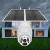 Cameră solară WiFi Tellur Smart, P&amp;T, 3MP, 2K UltraHD, PIR, panou solar 20W, Alb