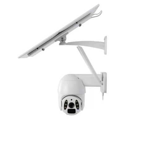 Cameră solară WiFi Tellur Smart, P&amp;T, 3MP, 2K UltraHD, PIR, panou solar 20W, Alb