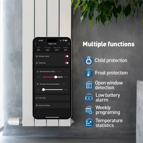 Cap termostatic WiFi Tellur Smart, RVSH1, LED, Alb