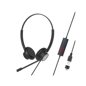 Căști cu fir call center Tellur Voice 320, binaural, USB, negru