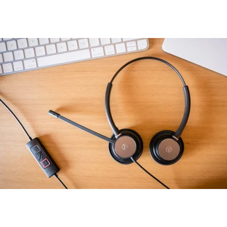 Căști cu fir call center Tellur Voice 320, binaural, USB, negru
