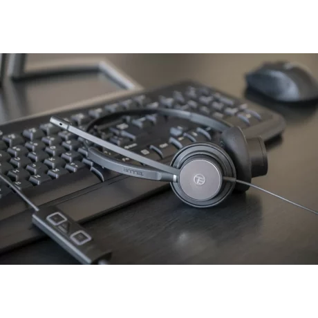 Căști cu fir call center Tellur Voice 420, binaural, USB Jack 3.5mm, negru
