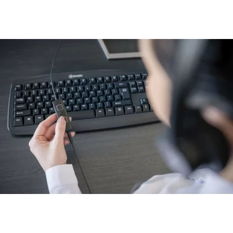 Căști cu fir call center Tellur Voice 420, binaural, USB Jack 3.5mm, negru