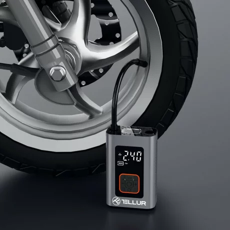 Compresor auto portabil Tellur, 150 PSI, 16L/min, 4000mAh, USB-C, aluminiu