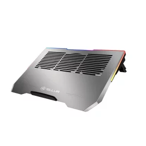 Cooler laptop Tellur Shade, 17&quot;, 3 ventilatoare, RGB LED, USB, USB-C, aluminiu, Gri
