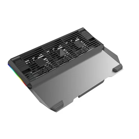 Cooler laptop Tellur Shade, 17&quot;, 3 ventilatoare, RGB LED, USB, USB-C, aluminiu, Gri