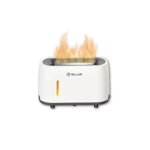 Difuzor aromaterapie Flame Tellur, 240ml, 12 ore, telecomandă, alb