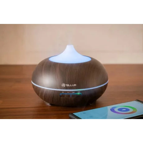 Difuzor Aromaterapie WiFi Tellur Smart, 300ml, LED, Maro închis