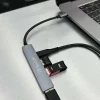 Hub USB-C 3.1 Tellur, 2xUSB 2.0 + 1xUSB-C + 1xUSB 3.0, aluminiu, gri