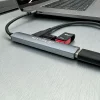 Hub USB-C 3.1 Tellur, 2xUSB 2.0 + 1xUSB-C + 1xUSB 3.0, aluminiu, gri