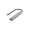 Hub USB-C 3.1 Tellur, 2xUSB 2.0 + 1xUSB-C + 1xUSB 3.0, aluminiu, gri