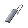Hub USB-C Tellur, 1xPD 3.0 100W, 1xHDMI 4K, 3xUSB 3.0, aluminiu gri