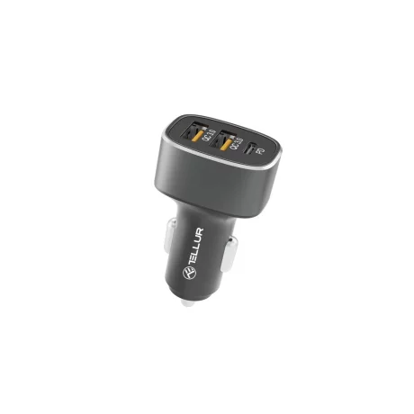 Încărcător auto Tellur FCC9, 56W, 9A (2xQC3.0 + PD20W), negru