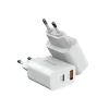 Încărcător priză Tellur PDHC101 cu două porturi, PD 20W + QC3.0 18W, alb