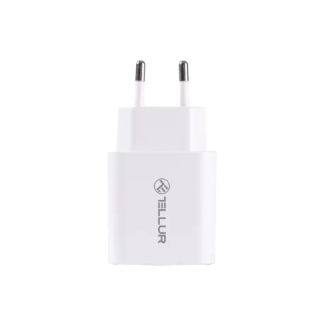 Încărcător priză Tellur PDHC101 cu două porturi, PD 20W + QC3.0 18W, alb