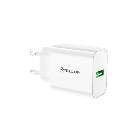 Încărcător priză Tellur USB-A QC3.0, 18W, alb