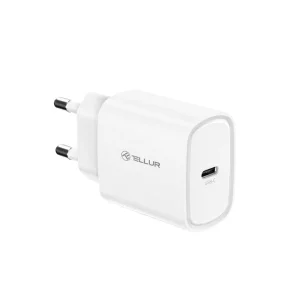 Încărcător priză ultra rapid Tellur 20W PD, USB-C, alb