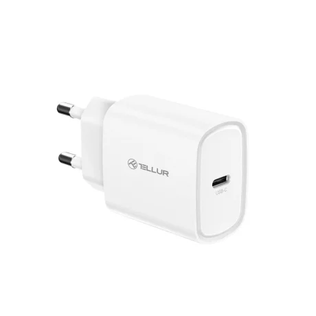 Încărcător priză ultra rapid Tellur 20W PD, USB-C, alb