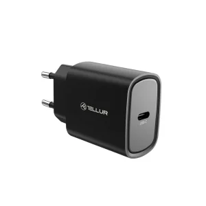 Încărcător priză ultra rapid Tellur 20W PD, USB-C, negru